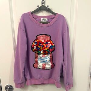 Lola & the Boys purple sequin bubblegum machine sweatshirt 12